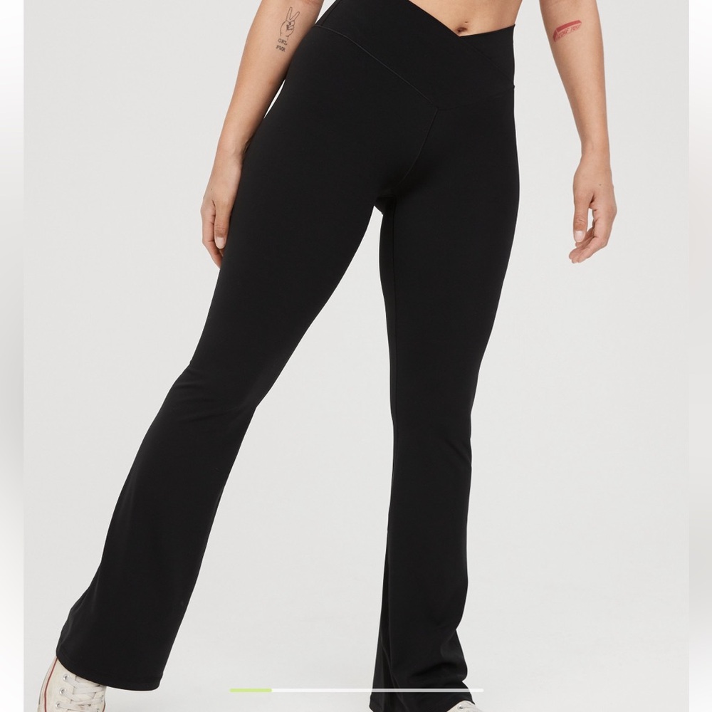 OFFLINE by Aerie Real Me High Waisted Crossover Flare Leggings
